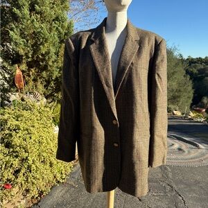 Ralph Lauren Brown wool Plaid Blazer
